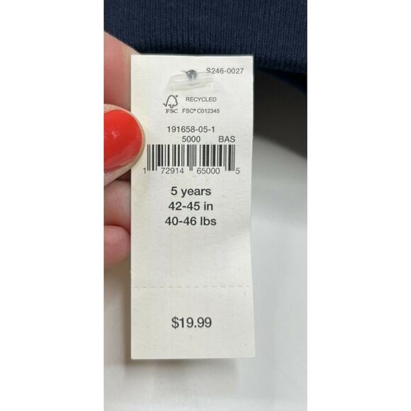 NWT Gap Jogger Sweatpants Size 5 Girls Blue Pink - Picture 5 of 6